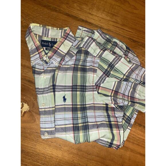 Ralph Lauren Classic Fit Mens Medium Button Up Short Sleeve Shirt Multicolored - Picture 9 of 9